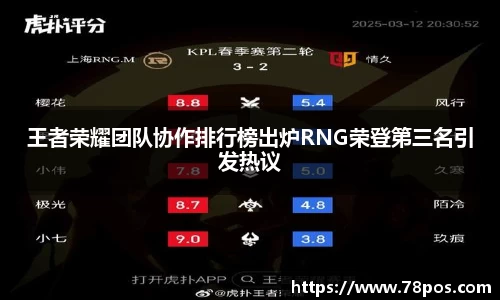 王者荣耀团队协作排行榜出炉RNG荣登第三名引发热议